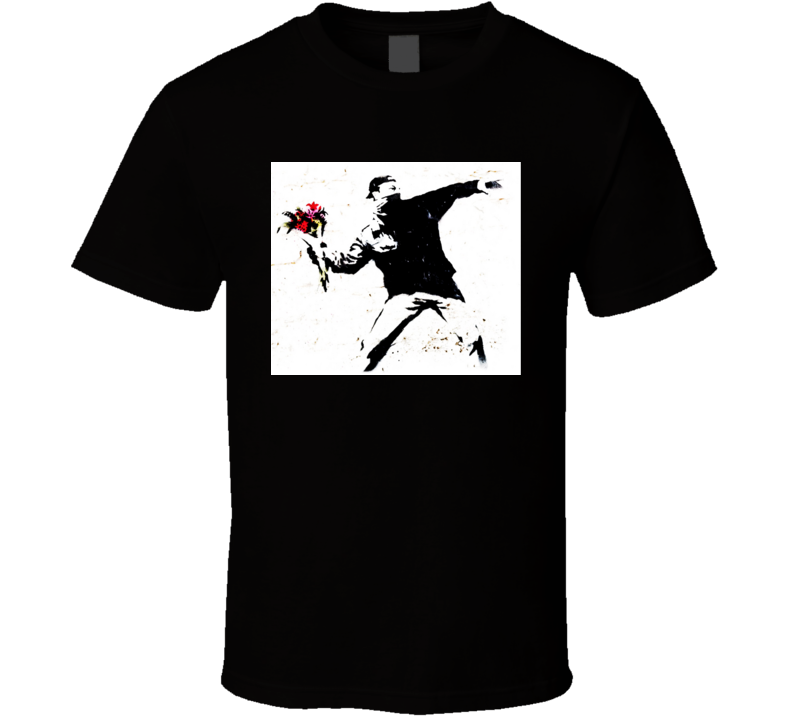 Banksy Graffiti Flower Thrower T Shirt