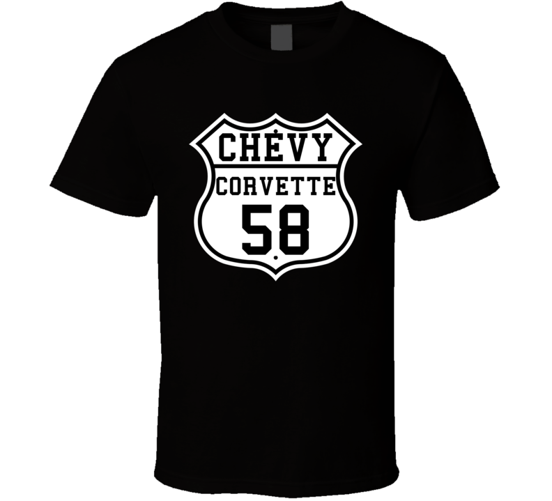 Highway Route 1958 Chevrolet Corvette Classic Car T Shirt