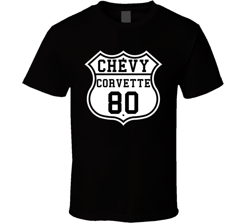 Highway Route 1980 Chevrolet Corvette Classic Car T Shirt