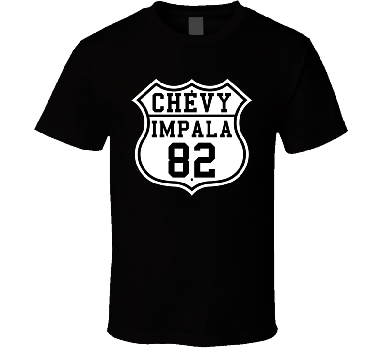Highway Route 1982 Chevy Impala Classic Car T Shirt Highway Route 1982 Chevy Impala Classic Car T Shirt