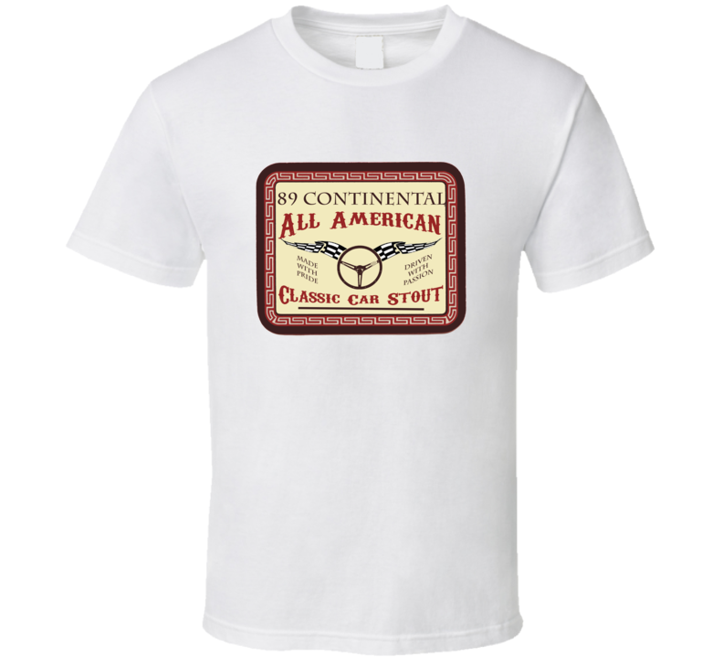 1989 Lincoln Continental Custom Beer Label T Shirt 1989 Lincoln Continental Custom Beer Label T Shirt