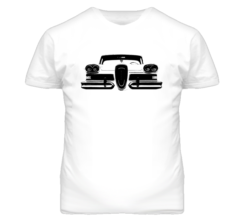 1958 Edsel Grill View Black Graphic Faded Look T Shirt 1958 Edsel Grill View Black Graphic Faded Look T Shirt