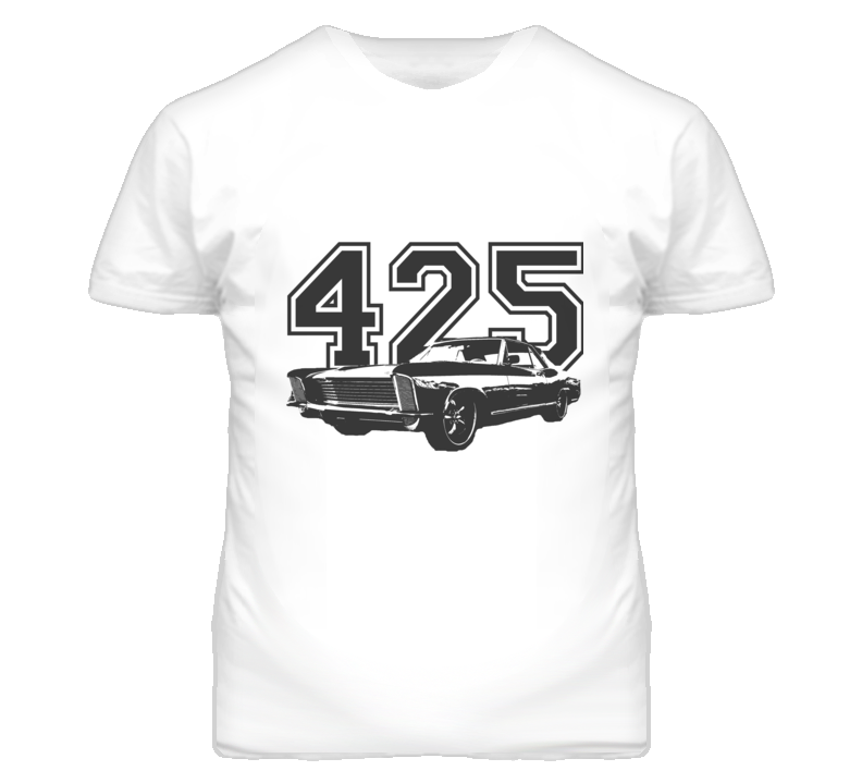 1965 Buick Riviera With Engine Size Black Graphic Light T Shirt