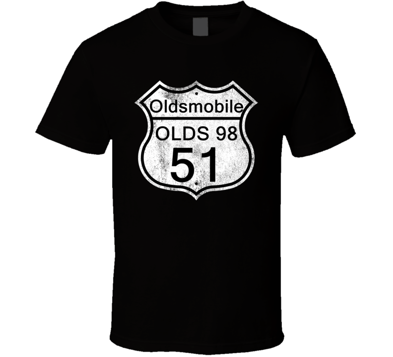 Highway Route Sign 1951 Oldsmobile Olds 98 Distressed T Shirt