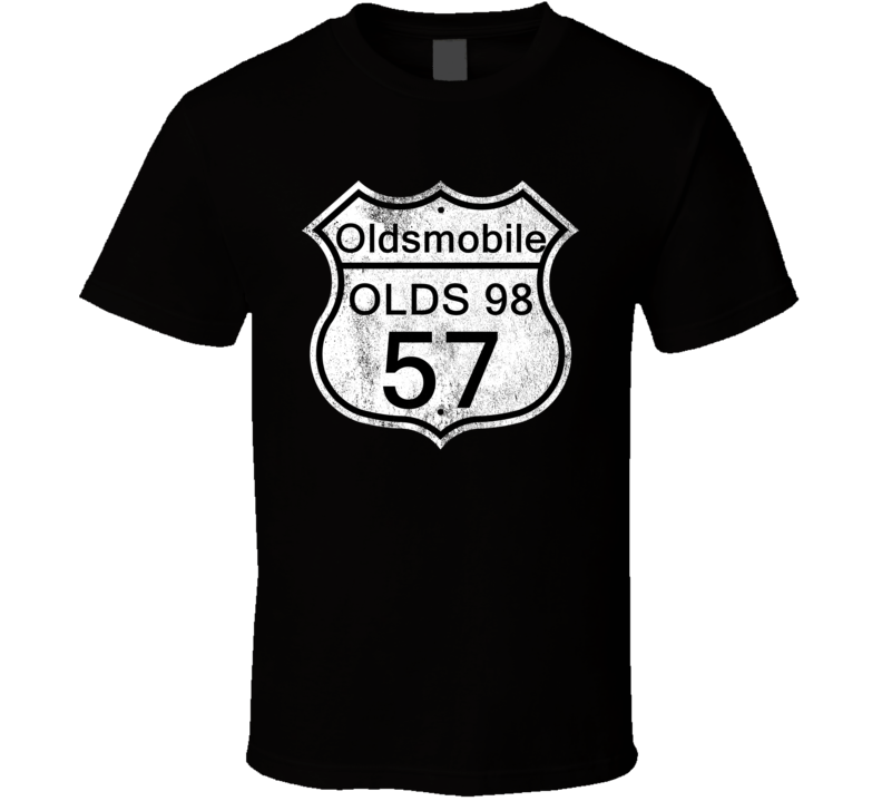 Highway Route Sign 1957 Oldsmobile Olds 98 Distressed T Shirt