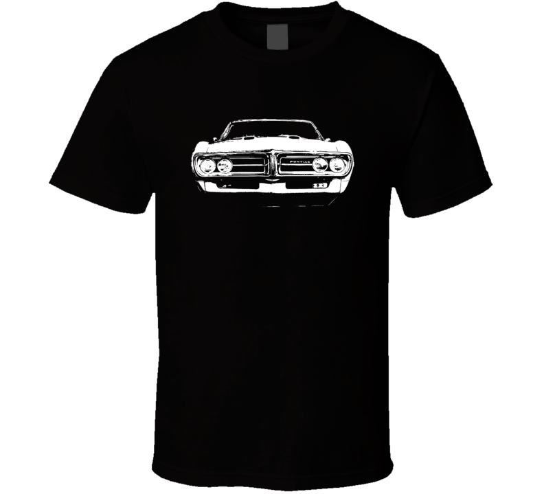 1967 Pontiac Firebird Grill View Faded Look Dark T Shirt