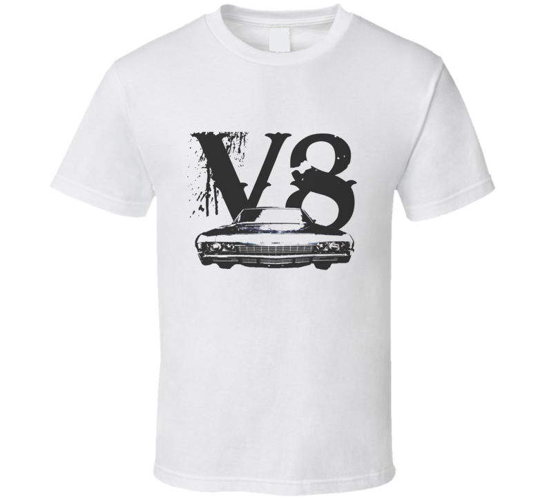 1968_CHEVY_ BISCAYNE_Grille_Black_Graphic_V8 T Shirt