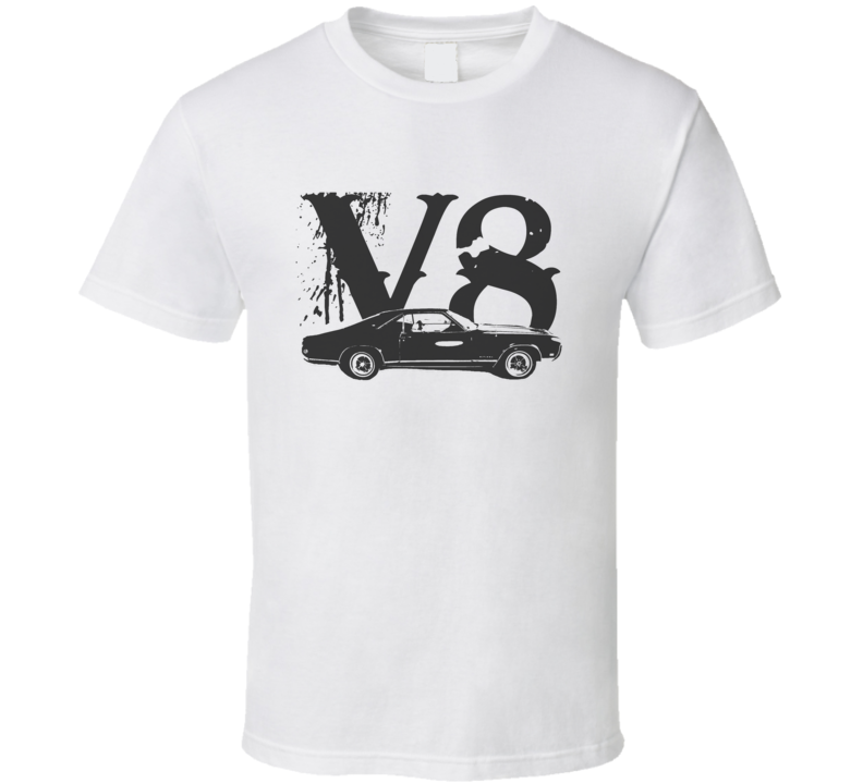 1969_BUICK_RIVIERA_Side_Black_Graphic_V8 T Shirt