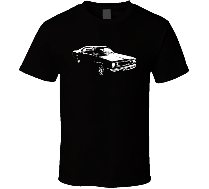 1970 Plymouth Duster Side View Faded Look Dark T Shirt