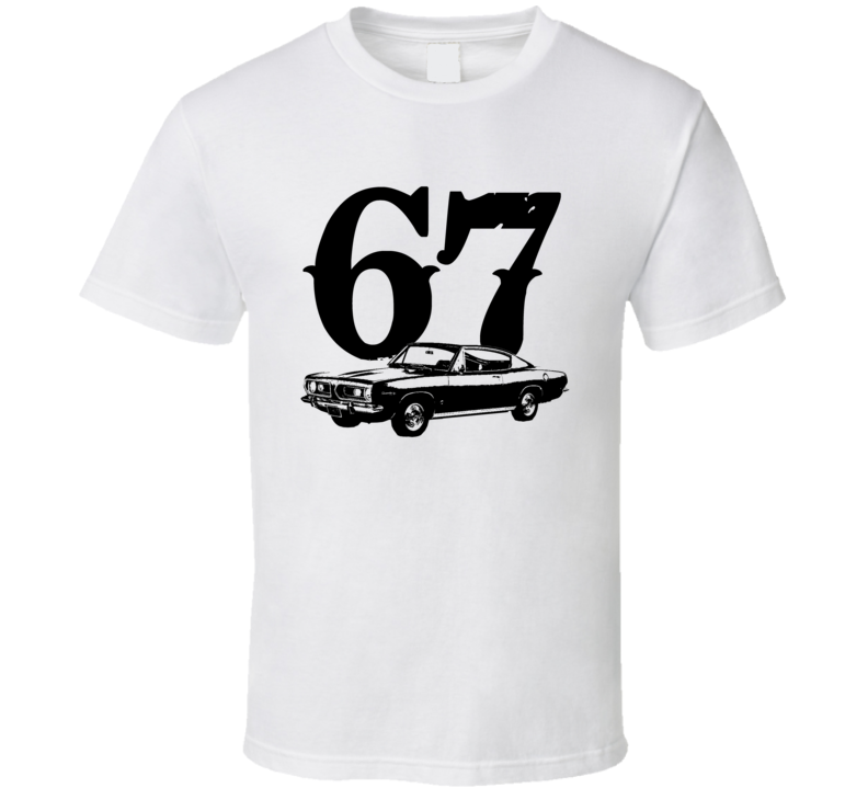 1967 Plymouth Barracuda Side View With Year Faded Look Light T Shirt