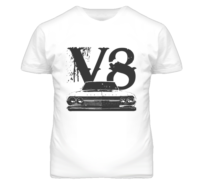 1965 CHEVELLE Grill Black Graphic V8 T Shirt 1965 CHEVELLE Grill Black Graphic V8 T Shirt