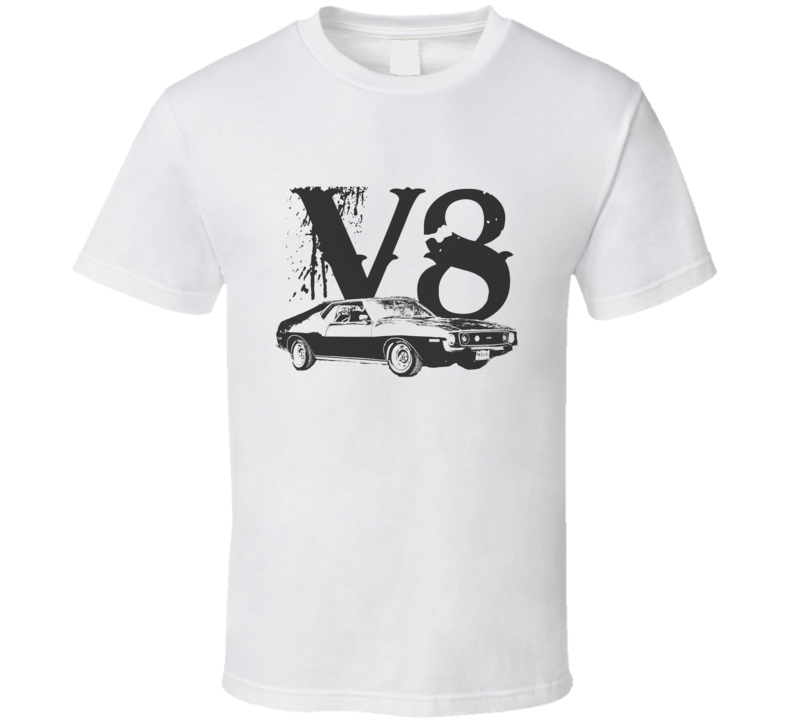 1974 AMC JAVELIN Side Black Graphic V8 T Shirt 1974 AMC JAVELIN Side Black Graphic V8 T Shirt
