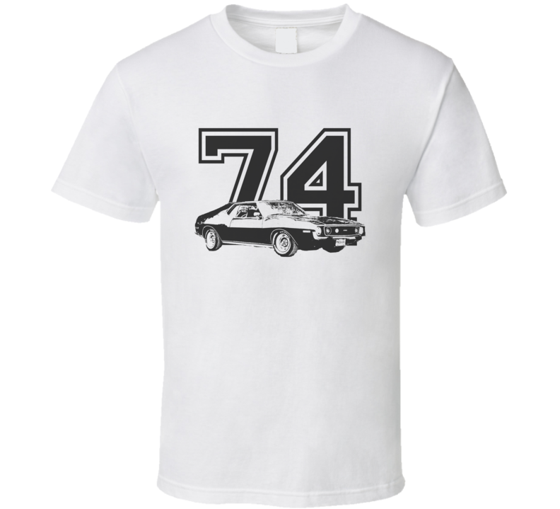 1974_AMC_JAVELIN_Side_Black_Graphic_Year T Shirt 1974_AMC_JAVELIN_Side_Black_Graphic_Year T Shirt
