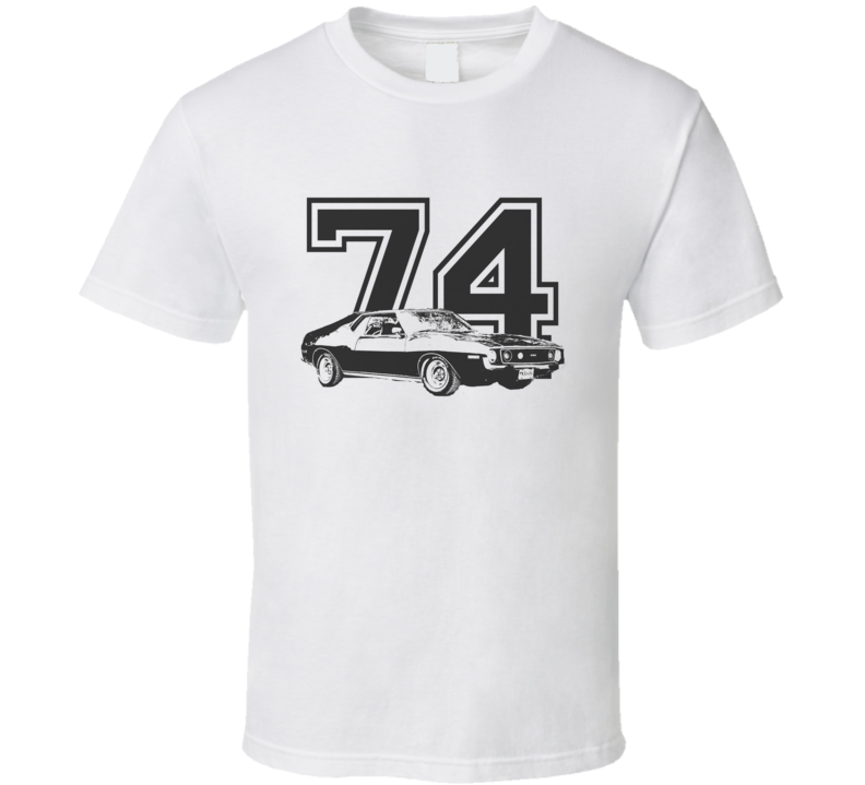 1974_AMC_JAVELIN_Side_Black_Graphic_Year T Shirt