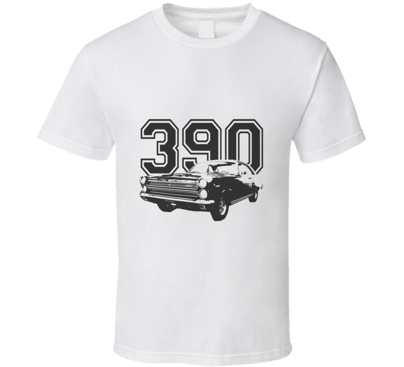 1966 Mercury Cyclone Side Black Graphic Engine Size T Shirt