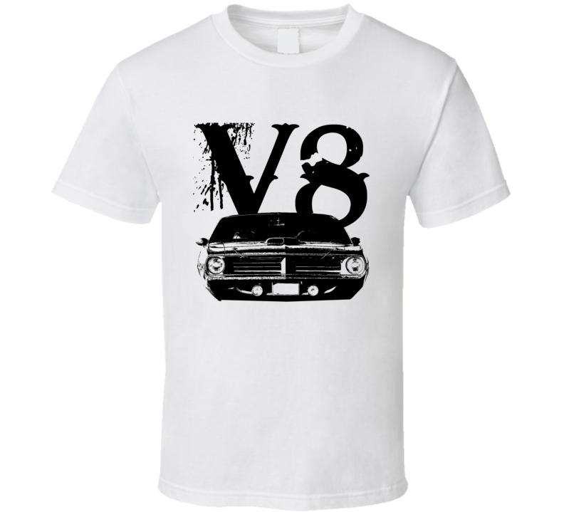 1970 Plymouth Barracuda Grill View V8 Faded Look Light T Shirt