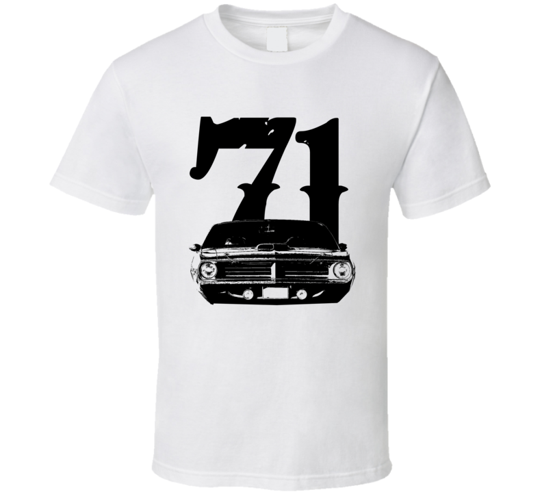 1971 Plymouth Barracuda Grill View Faded Look Light T Shirt 1971 Plymouth Barracuda Grill View Faded Look Light T Shirt