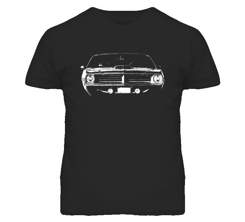 1971 Plymouth Barracuda Grill View Faded Look Dark T Shirt