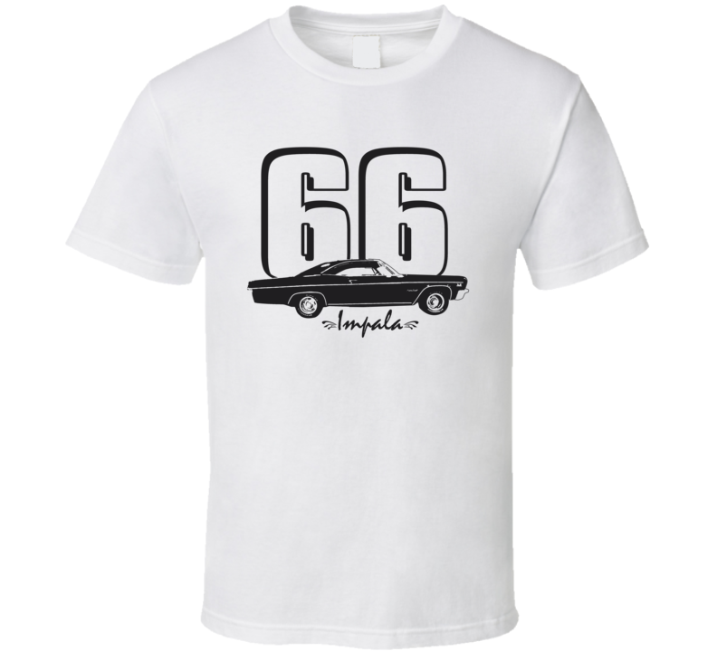 1966 Impala Side View With Year and Model Light Color T Shirt