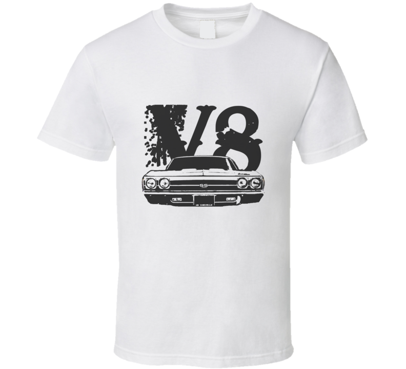 1969 CHEVELLE Grill Black Graphic V8 T Shirt