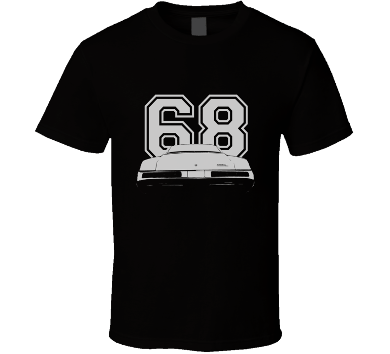 1968 BUICK RIVIERA Rear White Graphic Year T Shirt 1968 BUICK RIVIERA Rear White Graphic Year T Shirt