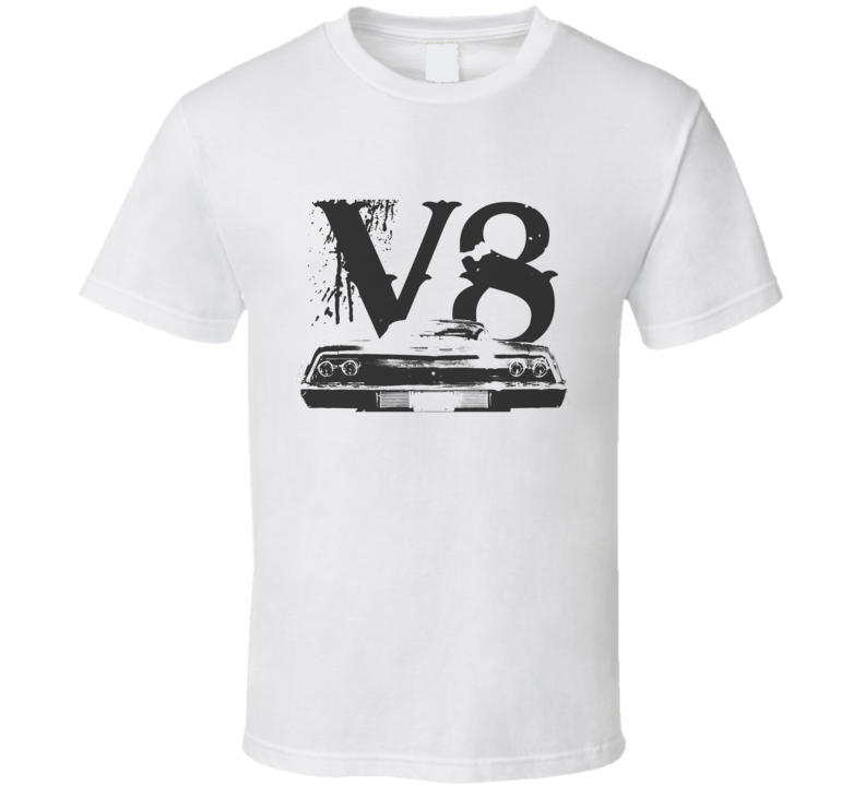 1969 CHEVY BEL AIR Rear Black Graphic V8 T Shirt