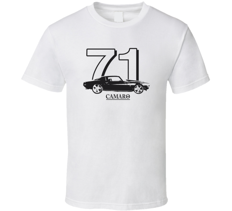 1971 Camaro Side View With Year and Model Light Color T Shirt
