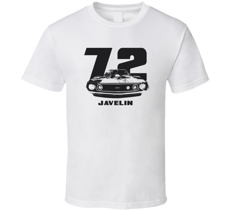 1972 Javelin Grill View With Year and Model Dark Color T Shirt