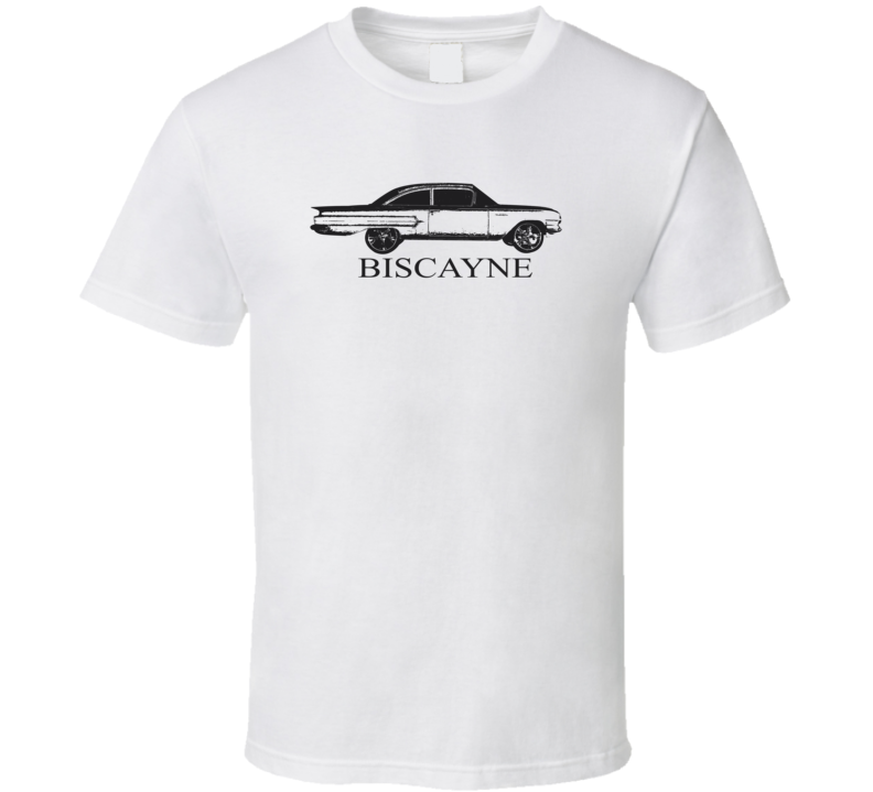 1960 Biscayne Side View With Model Light Color T Shirt 1960 Biscayne Side View With Model Light Color T Shirt
