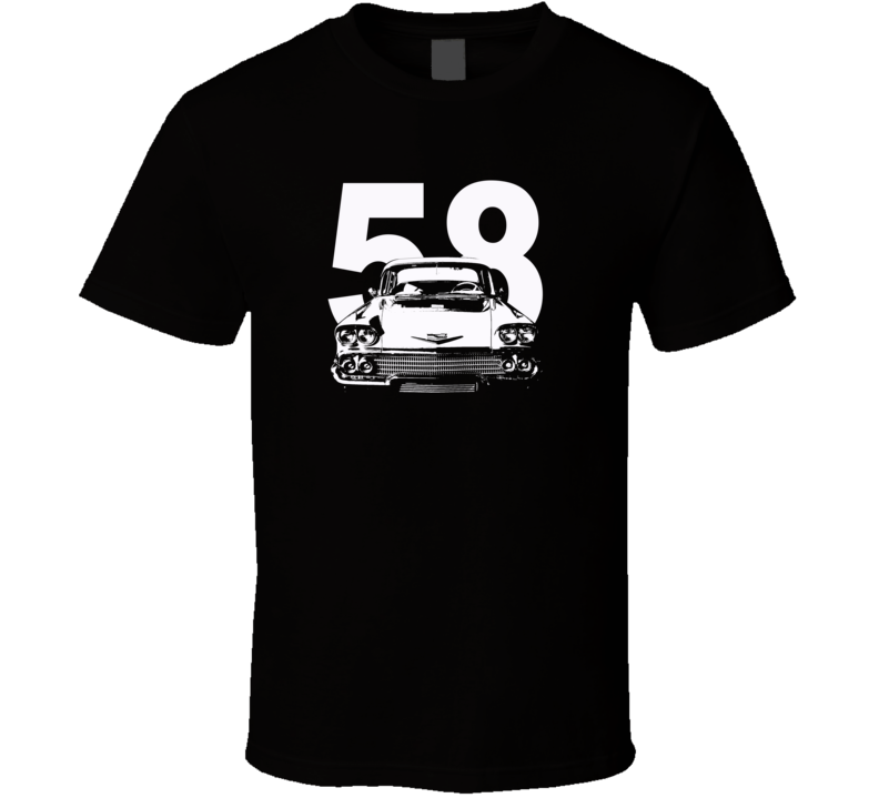 1958 Biscayne Grill View With Year Dark Color T Shirt 1958 Biscayne Grill View With Year Dark Color T Shirt