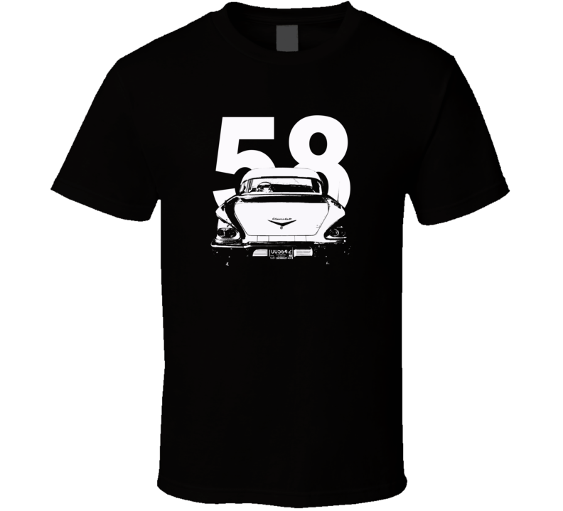1958 Biscayne Rear View With Year Dark Color T Shirt 1958 Biscayne Rear View With Year Dark Color T Shirt