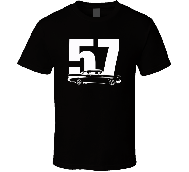 1957 Bel Air Side View With Year Dark Color T Shirt