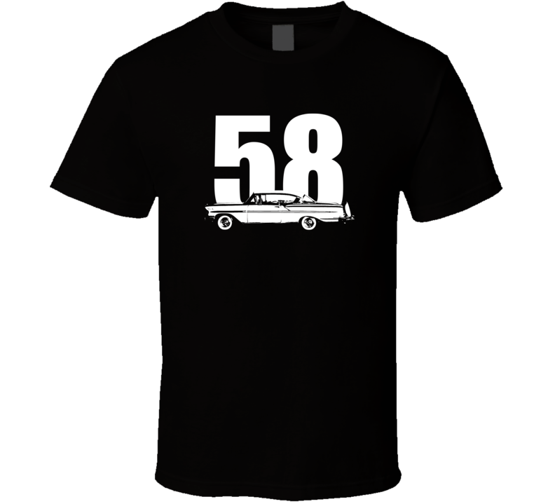 1958 Bel Air Side View With Year Dark Color T Shirt 1958 Bel Air Side View With Year Dark Color T Shirt