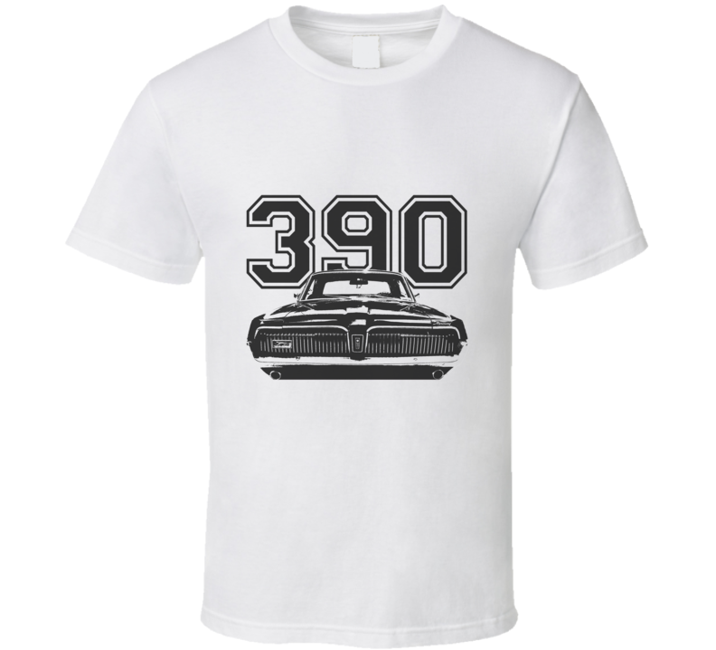 1968 Mercury Cougar Grill Black Graphic Engine Size T Shirt 1968 Mercury Cougar Grill Black Graphic Engine Size T Shirt