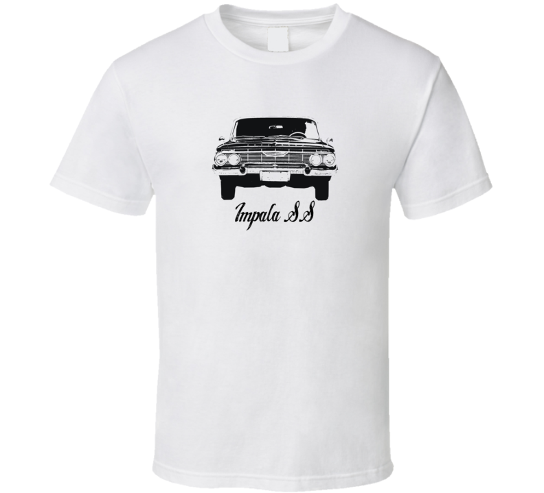 1961 Impala Grill View With Model Light Color T Shirt
