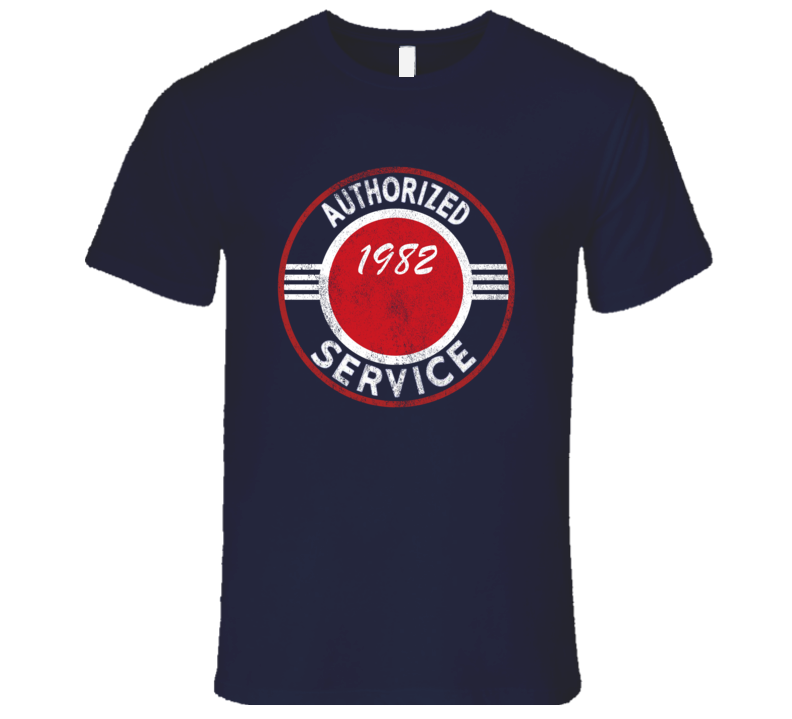 Authorized Service 1982 SJ Distressed Look Dark T Shirt