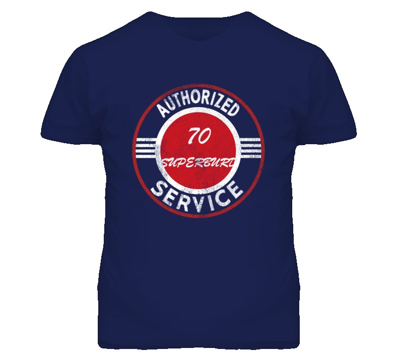 Authorized Service 1970 PLYMOUTH SUPERBURD Distressed Look Dark T Shir