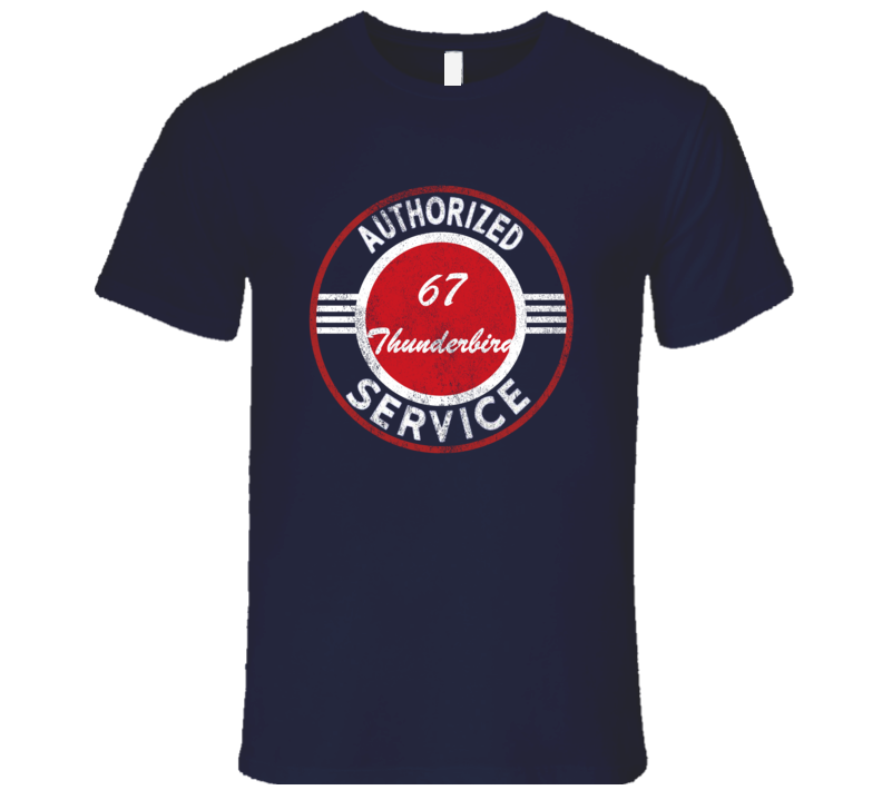 Authorized Service 1967 Thunderbird Distressed Look Dark T Shirt