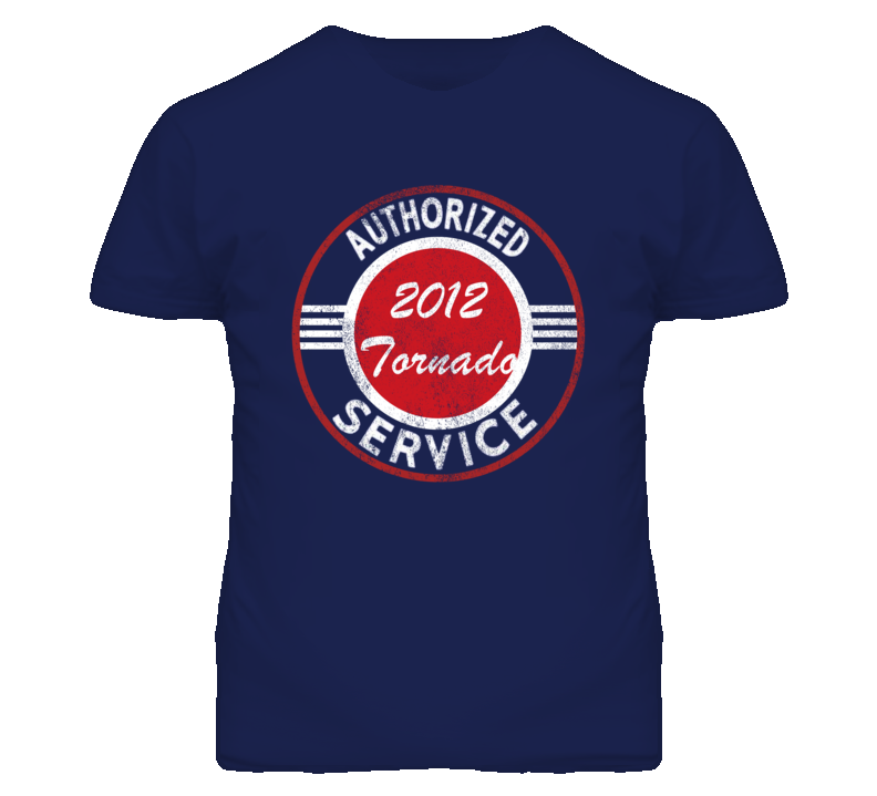 Authorized Service 2012 Chevy Tornado Distressed Look Dark T Shirt