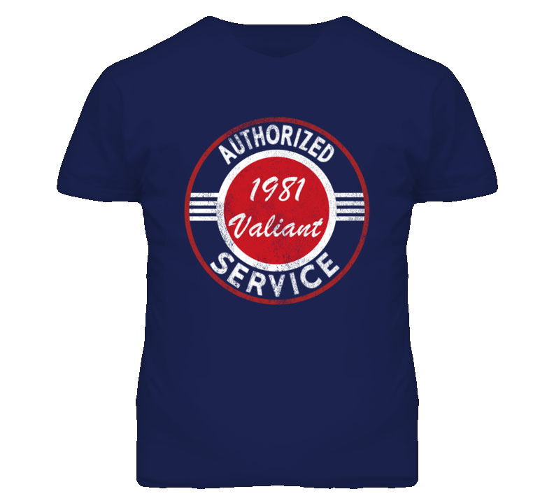 Authorized Service 1981 Chrysler Valiant Distressed Look Dark T Shirt