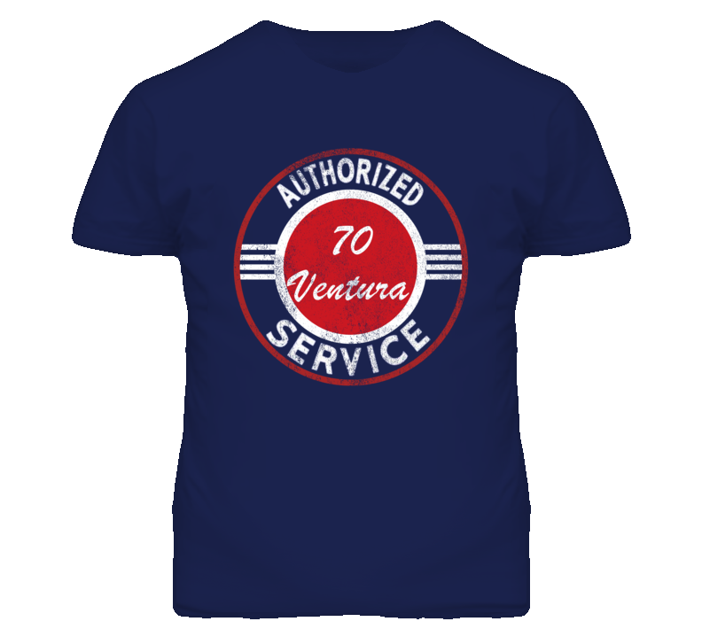 Authorized Service 1970 Pontiac Ventura Distressed Look Dark T Shirt