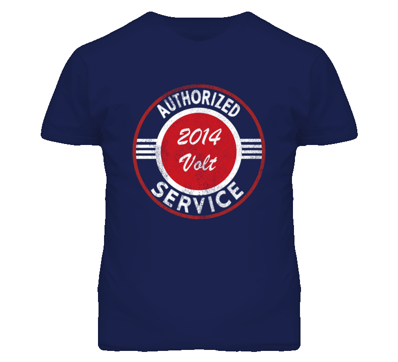 Authorized Service 2014 Chevy Volt Distressed Look Dark T Shirt