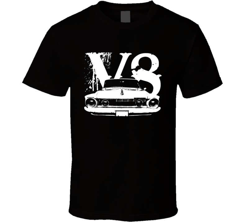 1964 Plymouth Fury Grill View V8 Faded Look Dark T Shirt