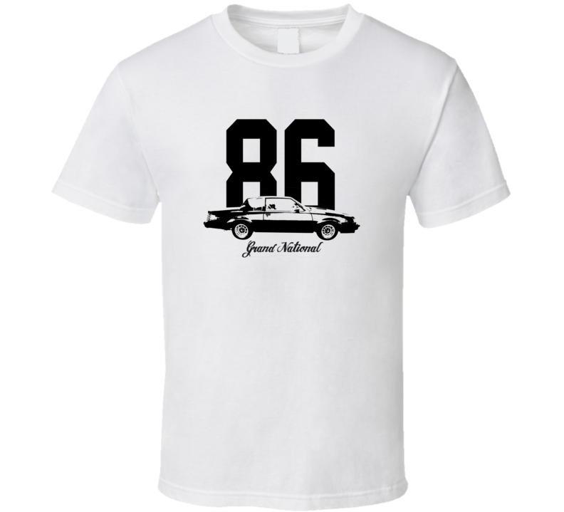 1986 Grand National Side View With Year And Model Light Color T Shirt