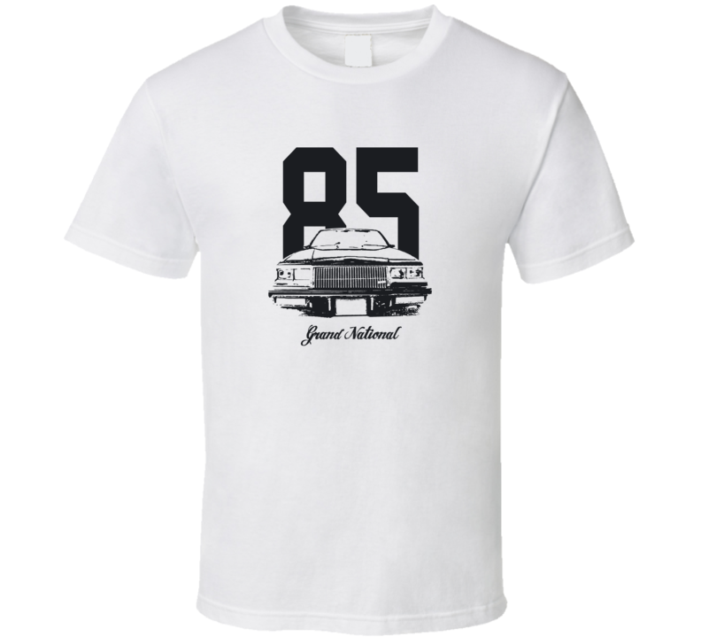 1985 Grand National Grill View With Year And Model Light Color T Shirt