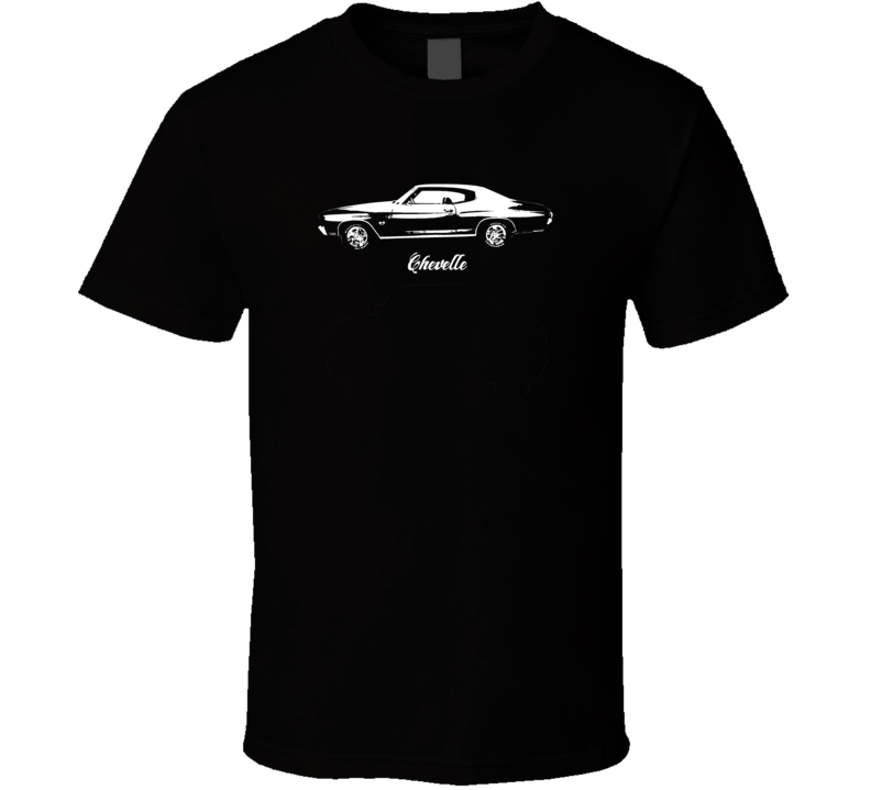 1971 Chevelle Side View With Model Dark Color T Shirt