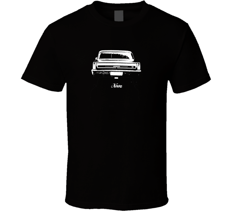 1967 Nova Rear View With Model Dark Color T Shirt