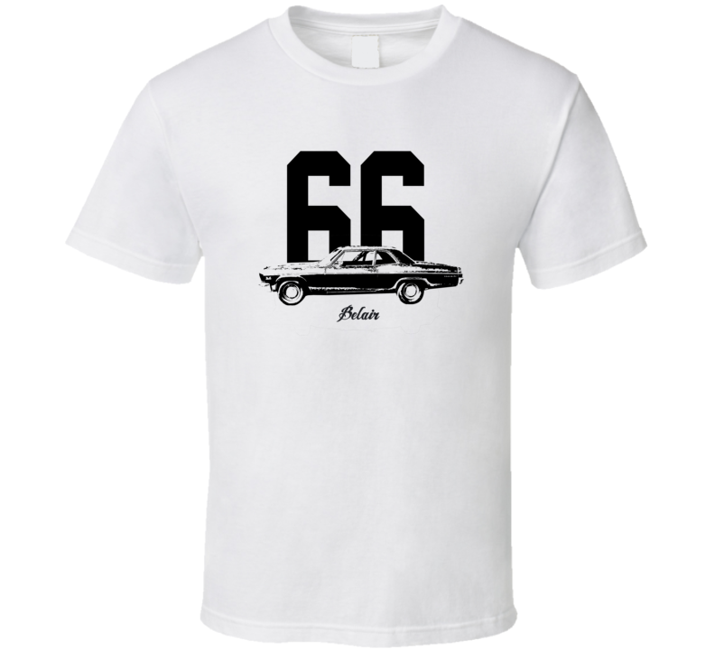 1966 Belair Side View With Year And Model Light Color T Shirt