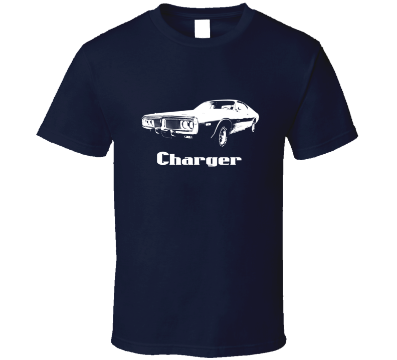 1973 Charger Side View With Model Dark Color T Shirt 1973 Charger Side View With Model Dark Color T Shirt
