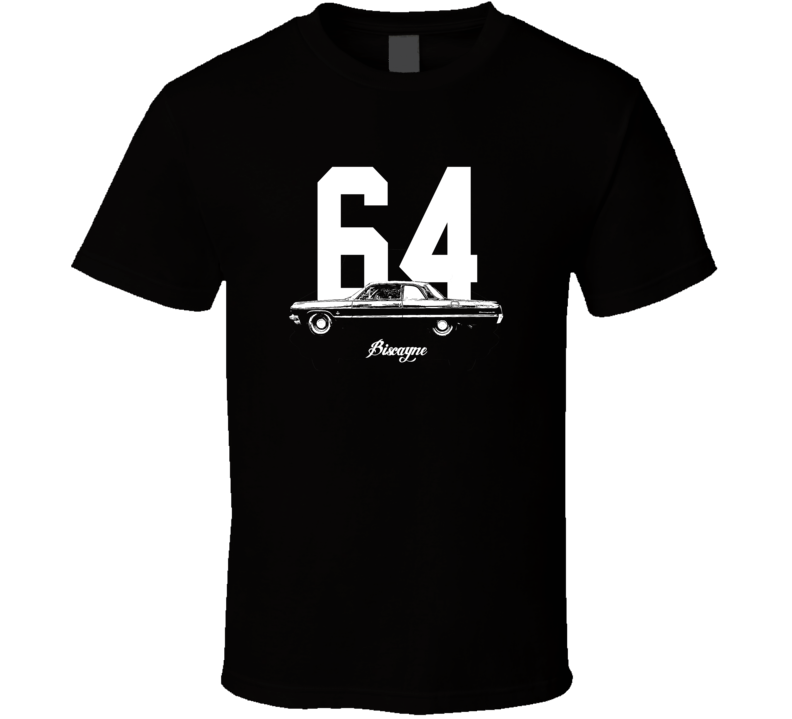 1964 Biscayne Side View With Year And Model Dark Color T Shirt